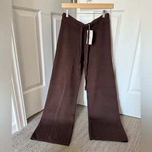 NWT Bohme Brown Wide-Leg Waffle Pants